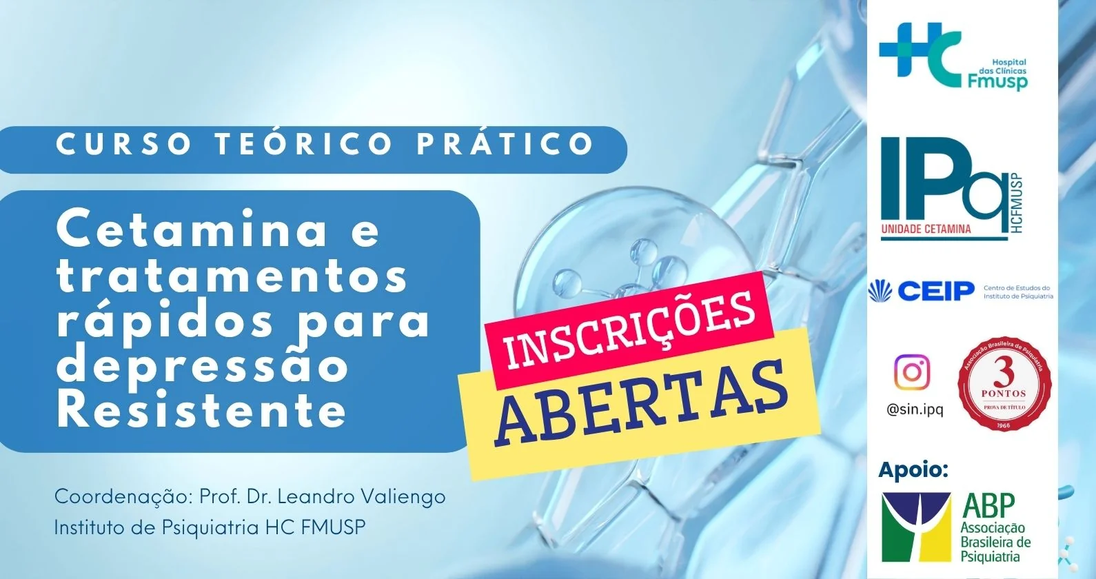 Curso teórico-prático: Cetamina e tratamentos rápidos para depressão resistente 