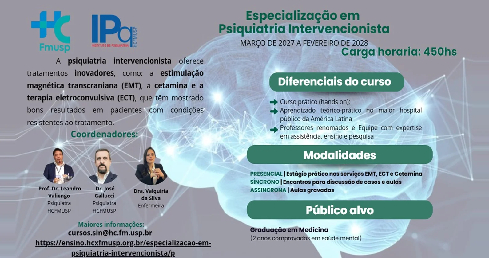 Especialização em Psiquiatria Intervencionista - turma 2027